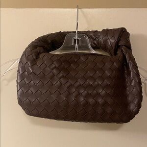 Brown Woven Leather Handbag